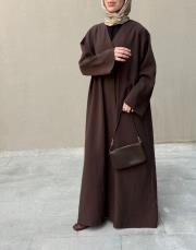 kahve tensel v yaka abaya 4