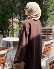 kahve tensel v yaka abaya 7
