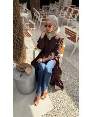 kahve tensel v yaka abaya 8