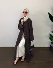 kahve tensel v yaka abaya 9