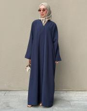 lacivert tensel v yaka abaya