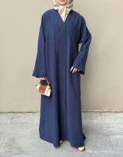 lacivert tensel v yaka abaya 11