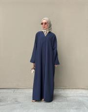 lacivert tensel v yaka abaya 3