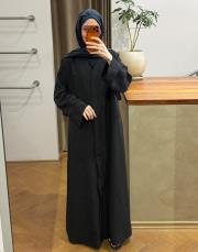 siyah tensel v yaka abaya