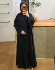 siyah tensel v yaka abaya 2