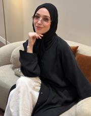 siyah tensel v yaka abaya 8