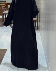siyah tensel v yaka abaya 9