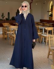 lacivert tensel brit detaylı abaya