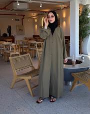 zeytin tensel brit detaylı abaya