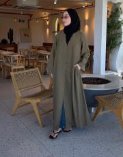 zeytin tensel brit detaylı abaya 2