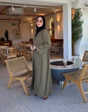 zeytin tensel brit detaylı abaya 3