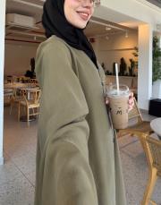 zeytin tensel brit detaylı abaya 4