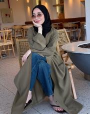 zeytin tensel brit detaylı abaya 5