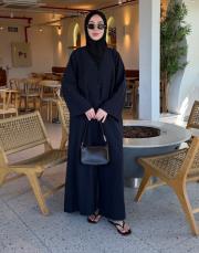 koyu lacivert tensel brit detaylı abaya 2