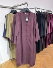 bordo tensel brit detaylı abaya