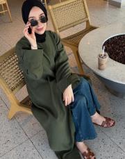 haki volanlı tensel abaya 6