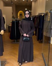 kahve volanlı tensel abaya 3