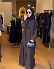 kahve volanlı tensel abaya 4