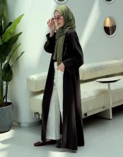 kahve volanlı tensel abaya 5