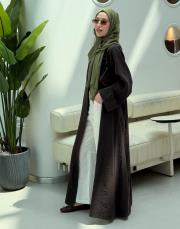 kahve volanlı tensel abaya 6