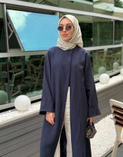 lacivert volanlı tensel abaya 2