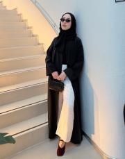 siyah volanlı tensel abaya 4