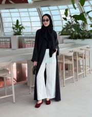 siyah volanlı tensel abaya 5