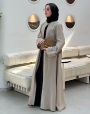 bej volanlı tensel abaya 2