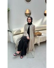 bej volanlı tensel abaya 3