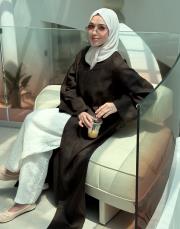 kahve %100 keten abaya 6