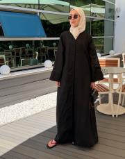 siyah %100 keten abaya