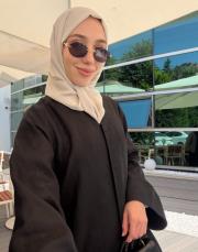 siyah %100 keten abaya 4