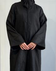 siyah %100 keten abaya 7