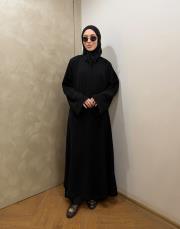 siyah nida biye detaylı  abaya