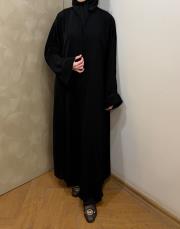siyah nida simli biye detaylı abaya 2