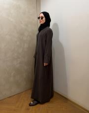 kahve tensel mevsimlik abaya 2