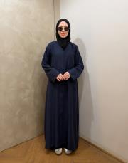 lacivert tensel mevsimlik abaya