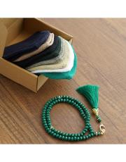 yeşil 8 takke 1 tesbih set 3