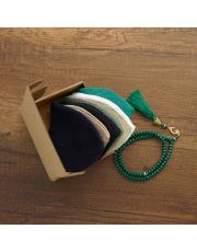 yeşil 8 takke 1 tesbih set 4