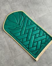 yeşil- gold biyeli ortopedik diz ağırtmayan  lüks seccade 4