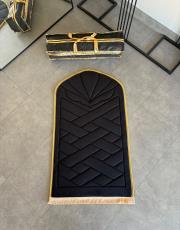 siyah - sarı biyeli ortopedik diz ağırtmayan  lüks seccade