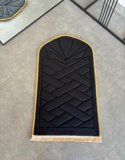 siyah - sarı biyeli ortopedik diz ağırtmayan  lüks seccade 3