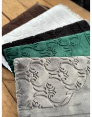 gri deri astarlı baskılı peluş lüks seccade 5