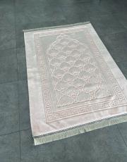 pudra deri astarlı baskılı peluş lüks seccade 4