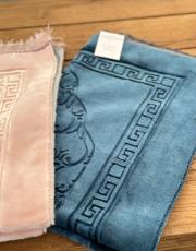 indigo mavi deri astarlı baskılı peluş lüks seccade 5