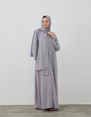 gri şallı namaz elbisesi 4