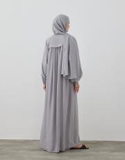 gri şallı namaz elbisesi 5