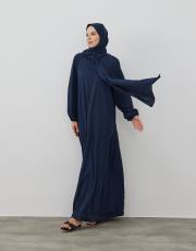 lacivert şallı namaz elbisesi