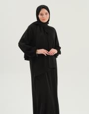 siyah şallı namaz elbisesi 5