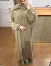 bej şallı namaz elbisesi 3